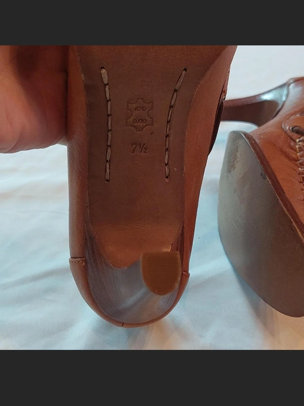Vintage Michael Kors Leather Heeled Loafers Boat Shoes Pumps SZ 7.5